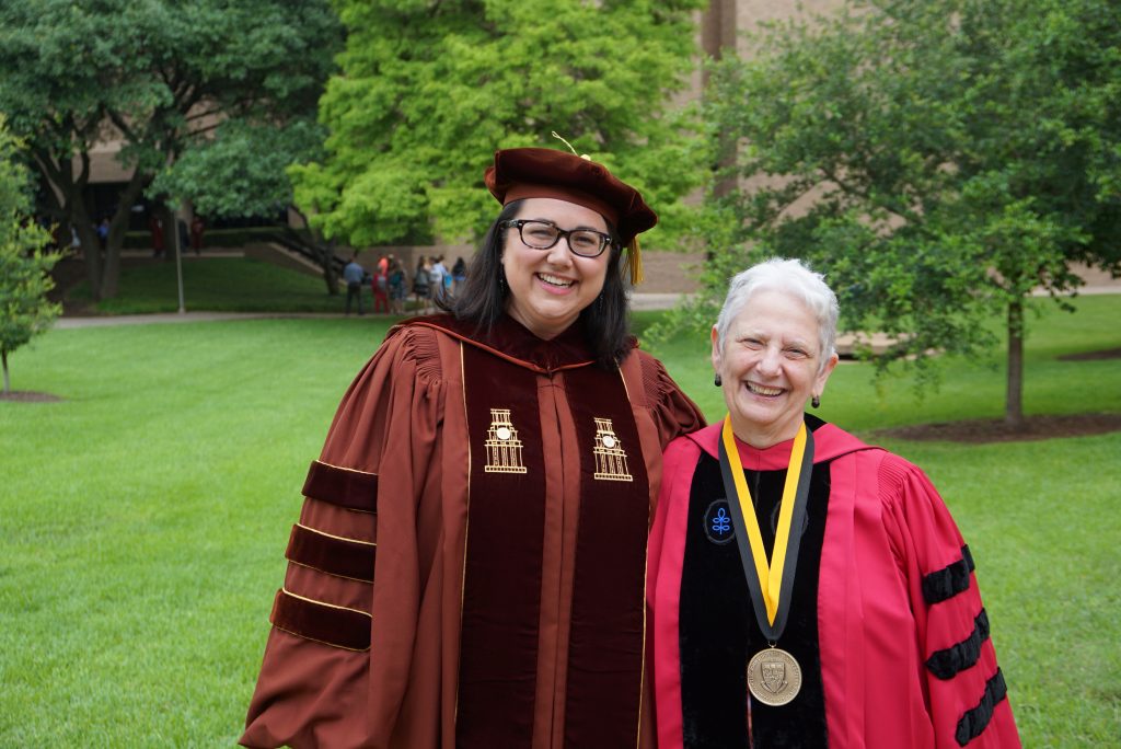 Megan Case with her advisor Jo Ann Hackett at her graduation.